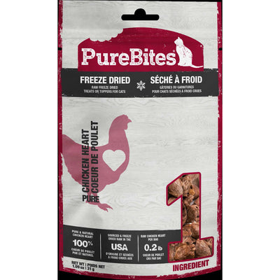Purebites Freeze Dried Cat Chicken Heart, 1.09oz-31 g - Pet
