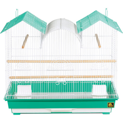 Prevue Pet Triple Roof Bird Cage, Teal/White, 26x14x22.5 in - Cages