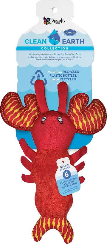 Spunky Pup Spunkypup Clean Earth Recycled Plush Toy Lobster, SM