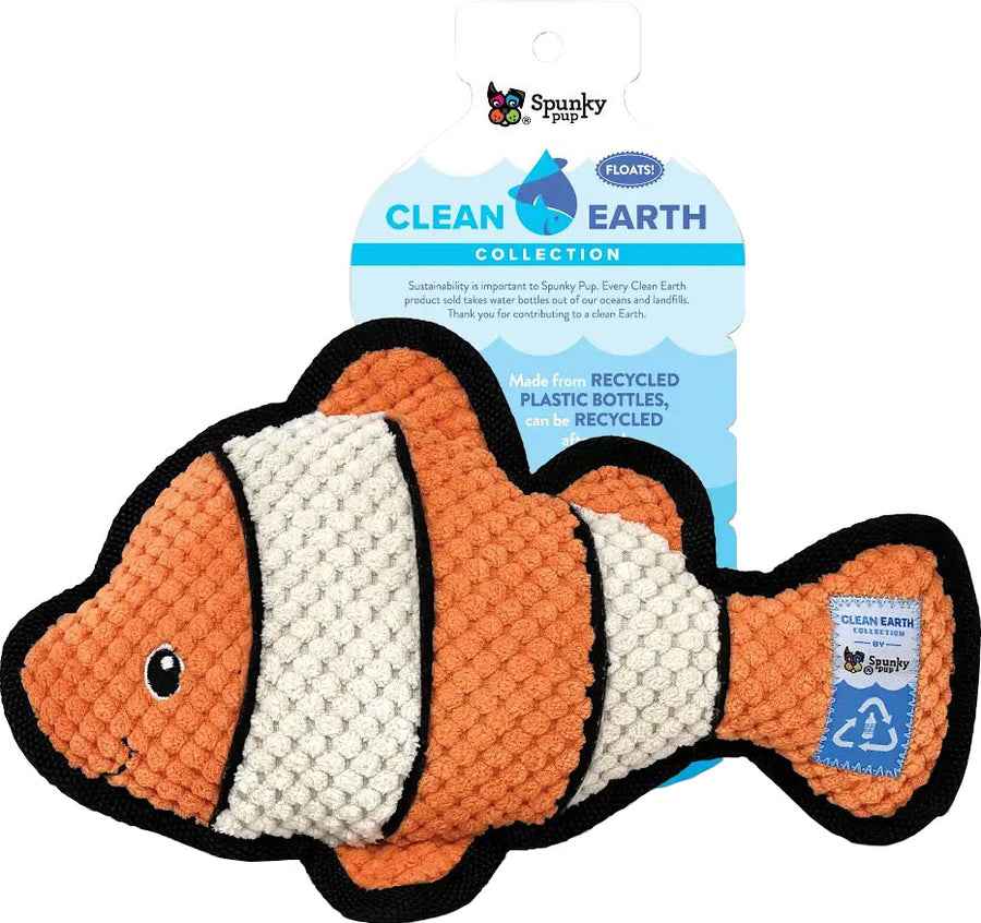 Spunky Pup Spunkypup Clean Earth Textured Recycled Clownfish, LG - Plush