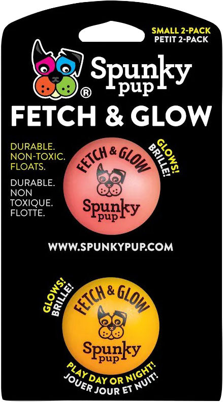 Spunky Pup Spunkypup Fetch & Glow Glowing Fetch Ball Toy, SM - Interactive