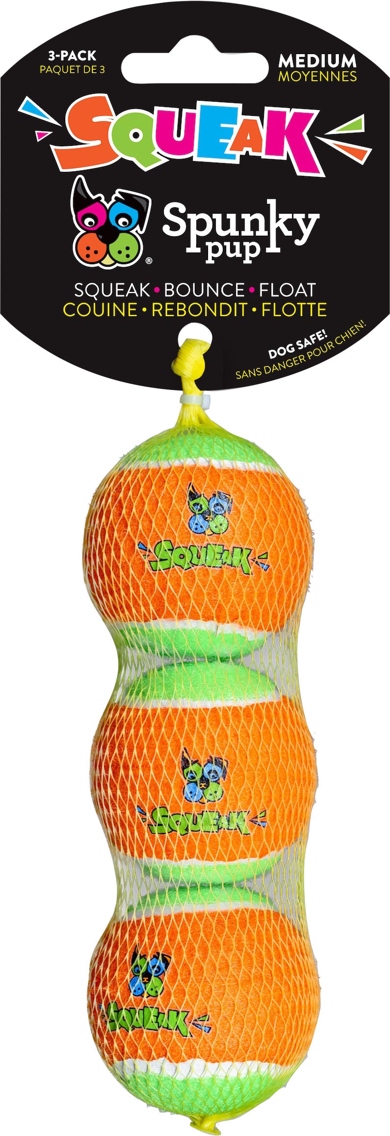 Spunky Pup Spunkypup Squeaky Tennis Balls, md-3 pk - Tennis Material