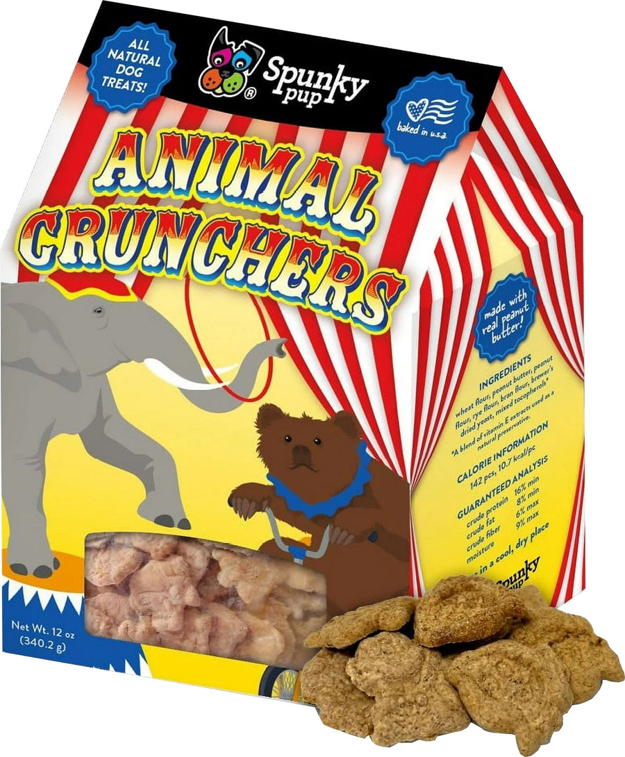 Spunky Pup Spunkypup Animal Crunchers Biscuits for Dogs, 12 oz - Edible Bones & Biscuits