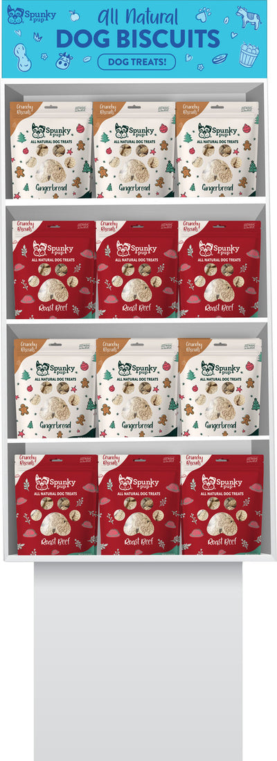 Spunky Pup Spunkypup Gingerbread/Roast Beef Treat Display, 36 pc - Christmas