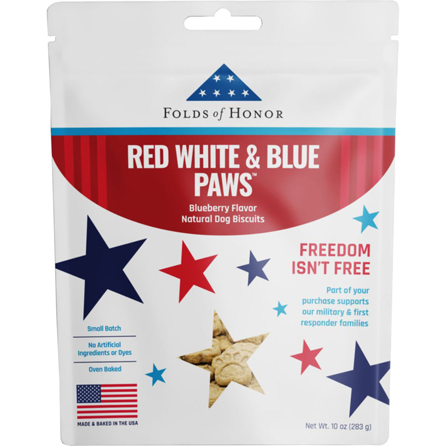 Spunky Pup Spunkypup Folds of Honor Dog Treats Red White & Bl, Blueberry, 10 oz - Soft Treats