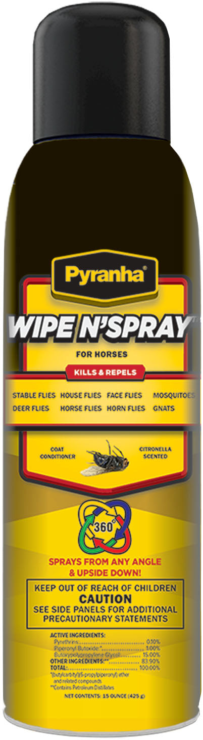 Pyranha Wipe N' Spray for Horses Bov, 15 oz - Aerosol