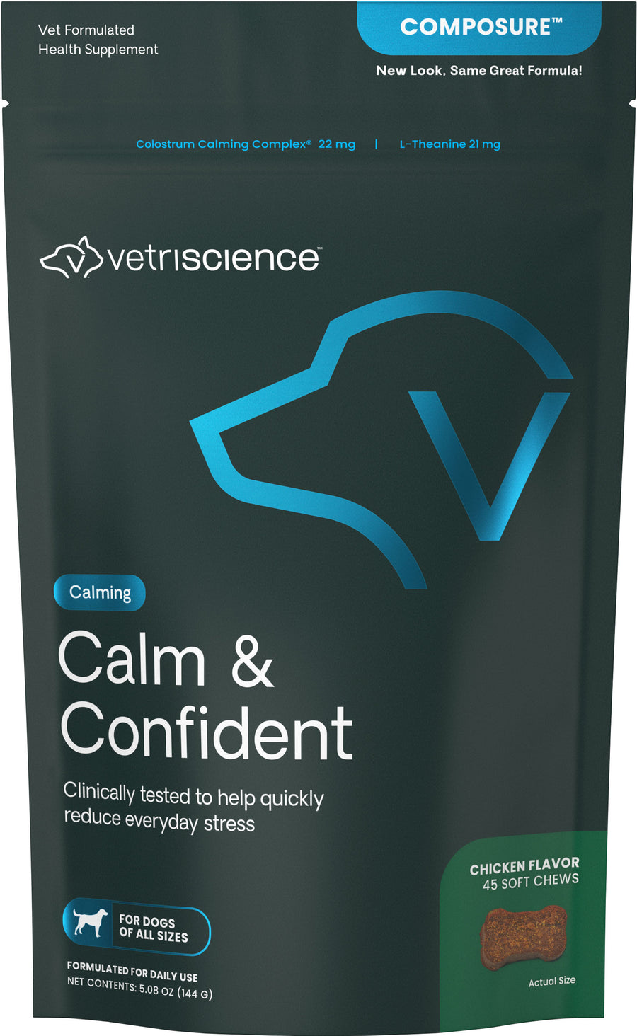 Vetri Science Composure Behavioral Health Dog Chews, Chicken, 45 ct - Anxiety Relief