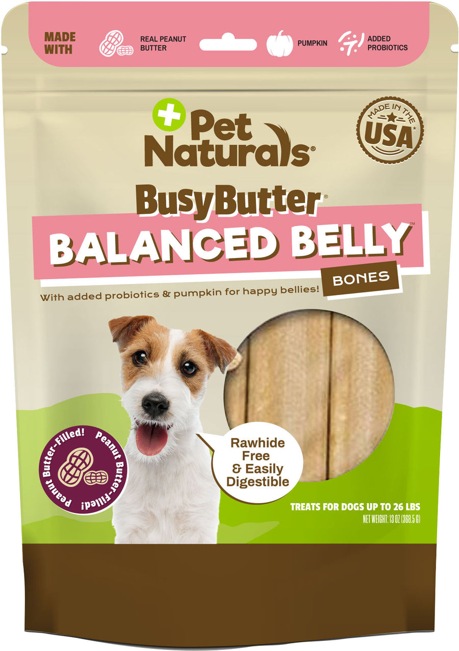 Pet Naturals Busybutter Balanced Belly Bones, Peanut Butter, 22 ct - Supplements