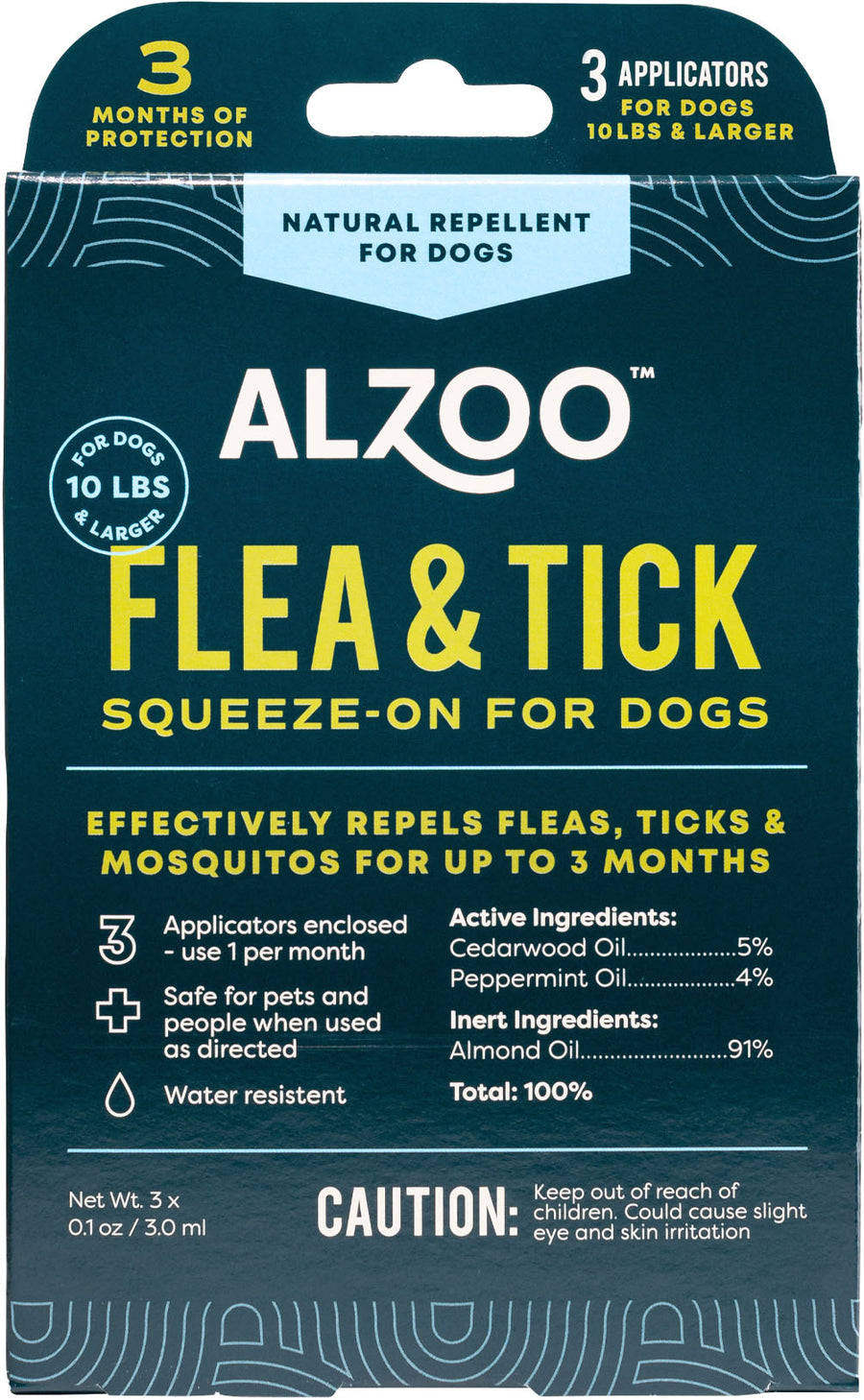 Alzoo Plant-Based Flea & Tick Squeeze-On Dog - Topicals