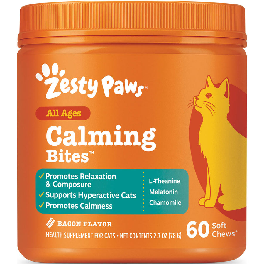 Zesty Paws Cat Calming Bites, Salmon, 60 ct - Anxiety Relief