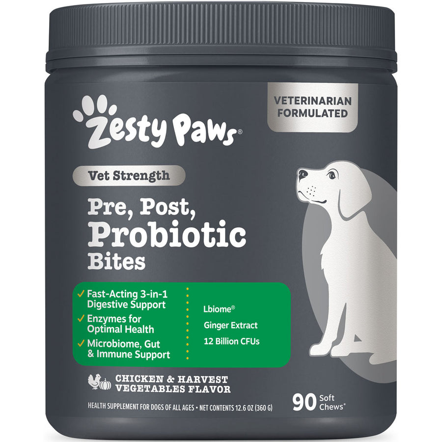 Zesty Paws Vet Strength Probiotic Dog, Chicken, 90 ct - Supplements