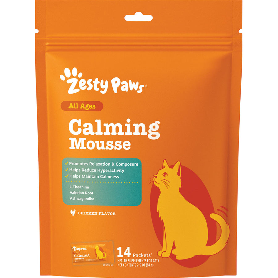 Zesty Paws Cat Mousse Calming, Chicken, 14 ct - Anxiety Relief