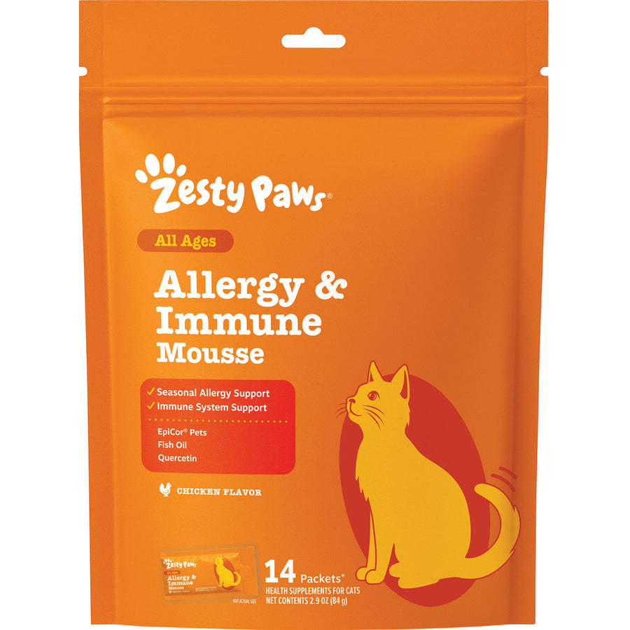 Zesty Paws Cat Mousse Allergy & Immunity, Chicken, 14 ct - Supplements