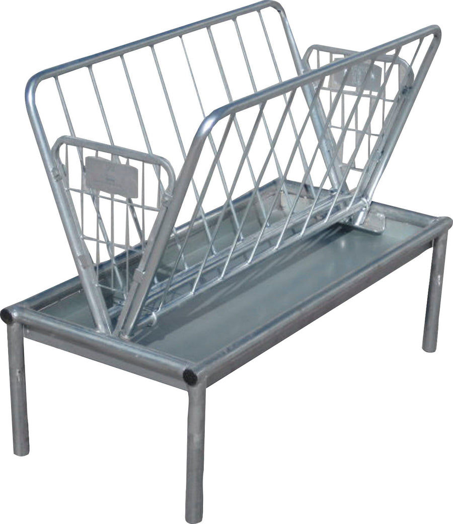 Rugged Ranch Galvanized Steel Pasture Feeder Mini, 38x23x48 in - Feeders Swine/Goat/Sheep
