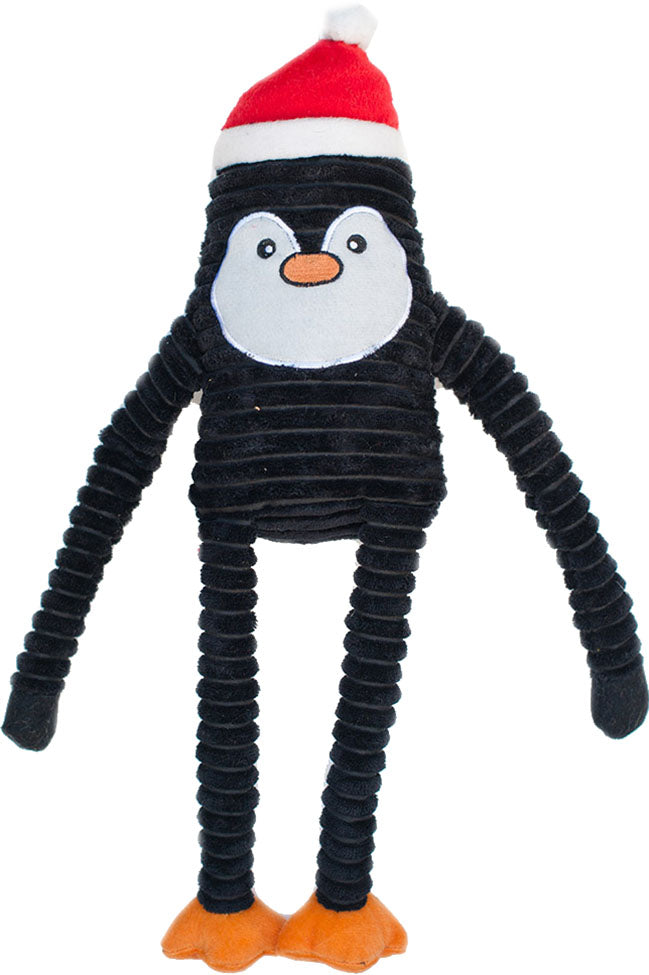 Zippypaws Holiday Crinkles Penguin, Black/White, LG - Christmas