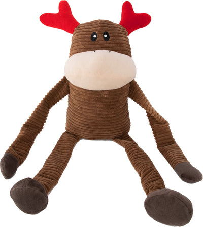 Zippypaws Holiday Crinkles Reindeer, Red/Brown, Jumbo - Christmas
