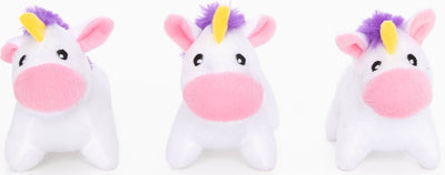 Zippypaws Miniz Unicorns, White, xs-3 pk - Plush