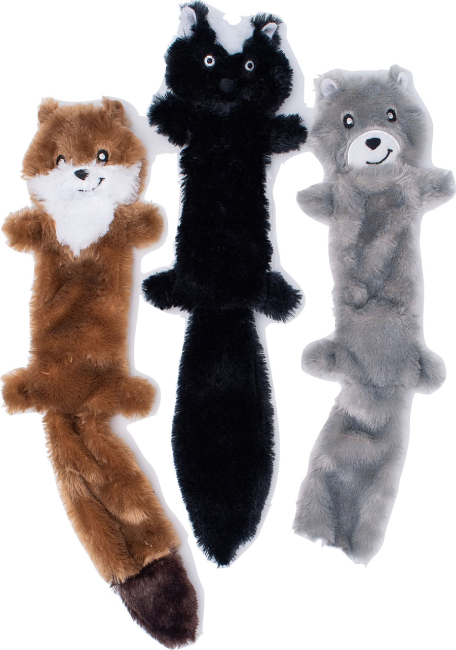 Zippypaws Skinny Peltz Forest Mix, Assorted, LG - 3 pk - Plush