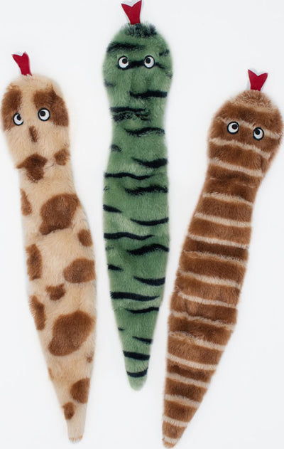 Zippypaws Skinny Peltz Desert Snakes Mix, Assorted, LG - 3 pk - Plush