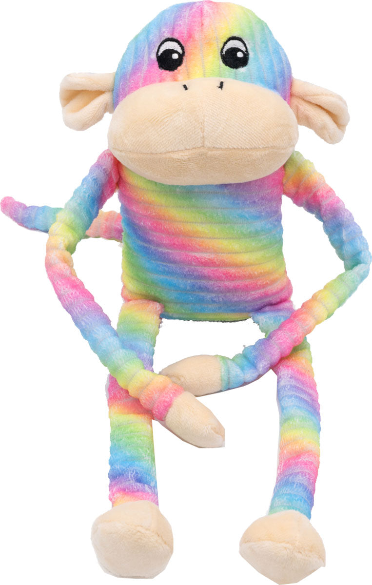 Zippypaws Spencer the Crinkle Monkey, Rainbow, LG - Plush