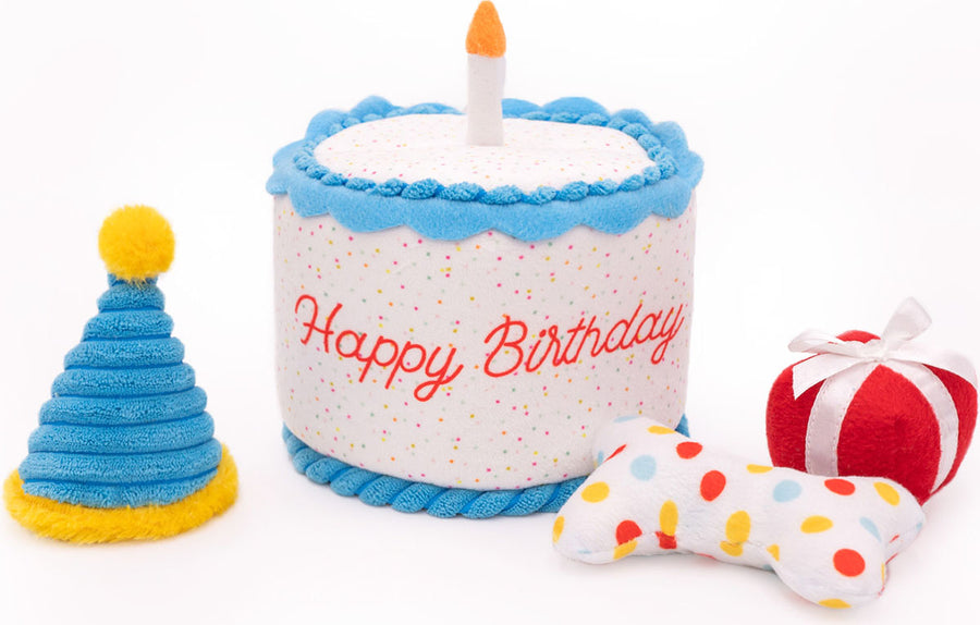 Zippypaws Birthday Burrow-Birthday Cake, LG - Plush