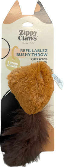 Zippyclaws Refillablez Bushy Throw Squirrel, SM - Catnip