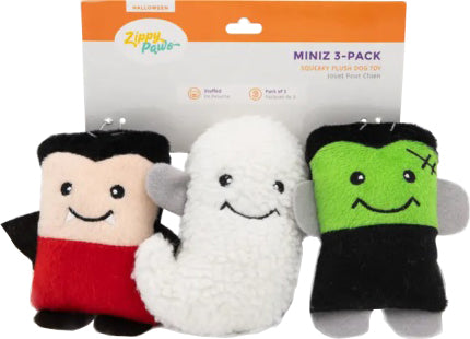 Zippypaws Halloween Miniz Monster, xs-3 pk - Plush