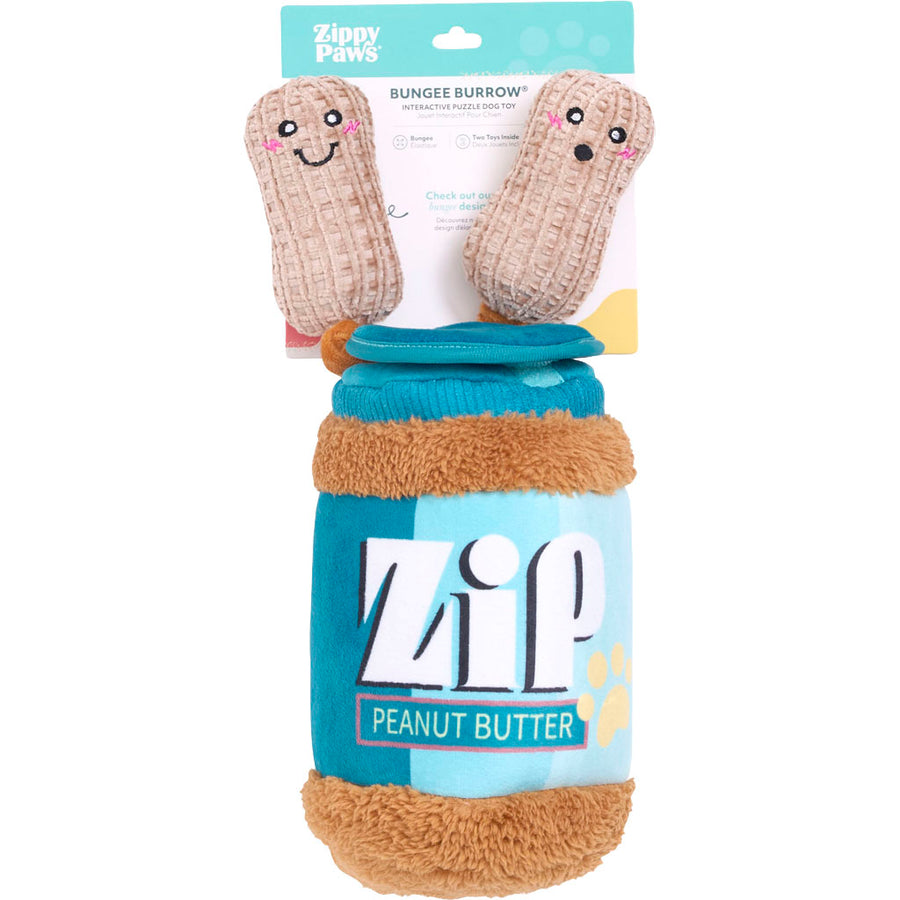 Zippypaws Bungee Burrow - Peanut Butter Jar, O/s - Plush