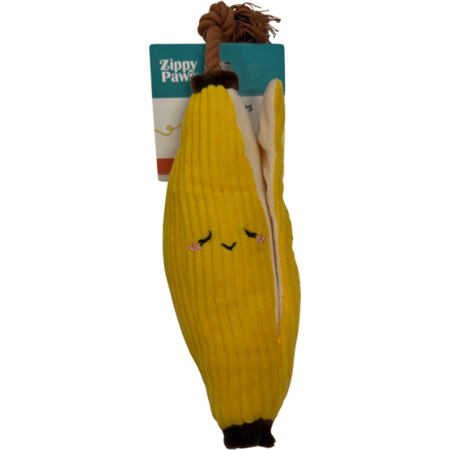 Zippypaws Crinkle Crops - Banana, O/s - Plush