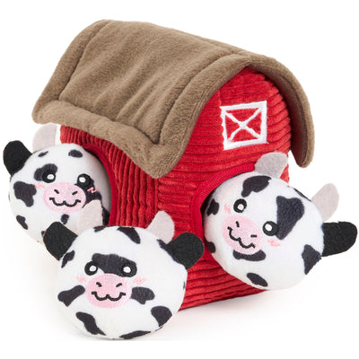 Zippypaws Zippy Burrow Cow Barn, LG - Plush