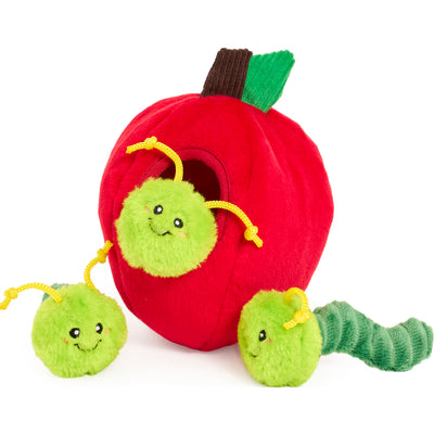 Zippypaws Zippy Burrow Wormy Apple, LG - Plush