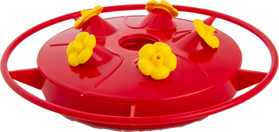 Hummer's Galore Bee Guard Base, Red, 4 in - Hummingbird Accessories