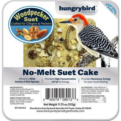 Hungrybird No-Melt Suet Cake, Woodpecker, 11.75 oz - Suet Cakes No Melt