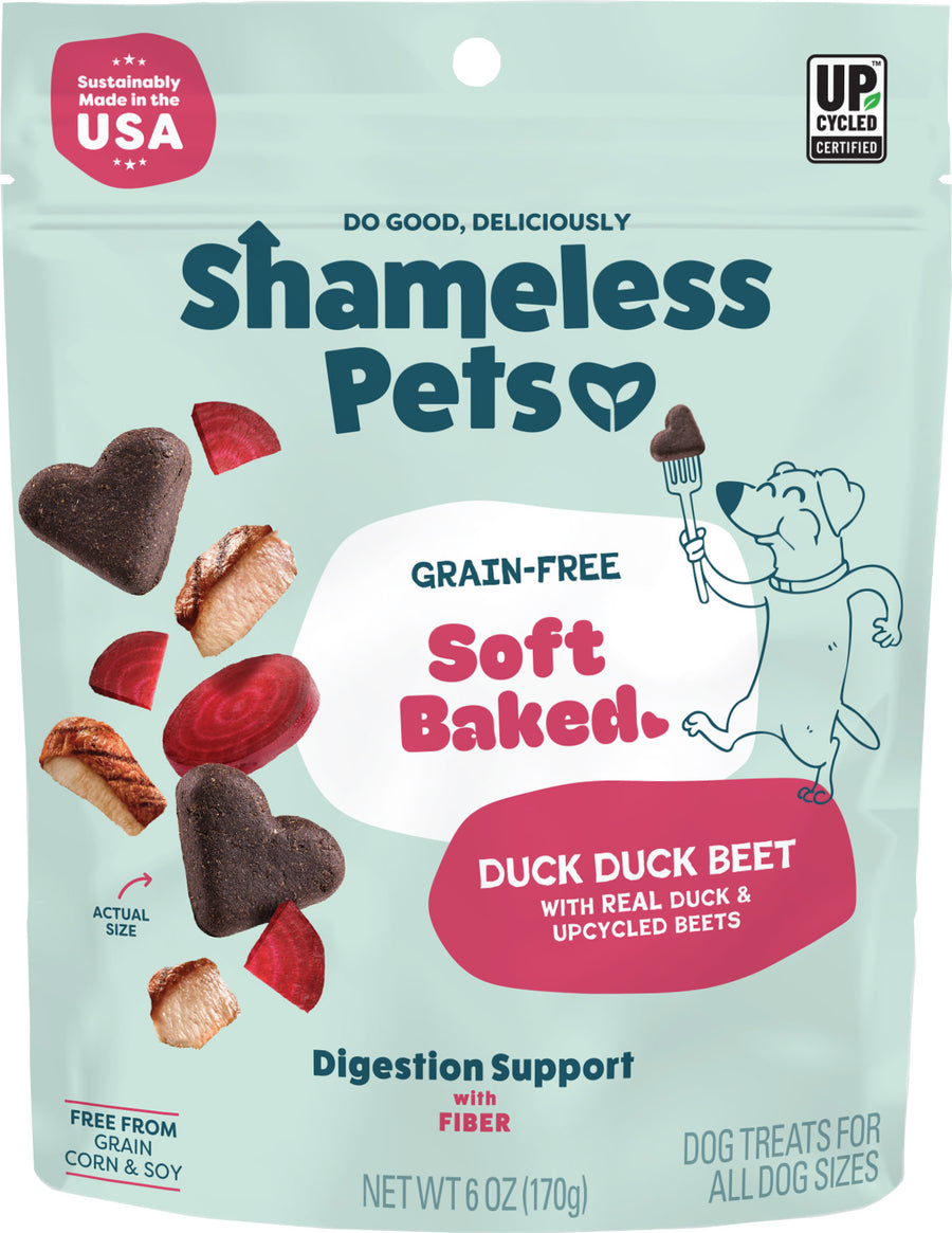 Shameless Pets Soft Baked Dog Biscuits, Duck/Beet, 6 oz - Soft Treats