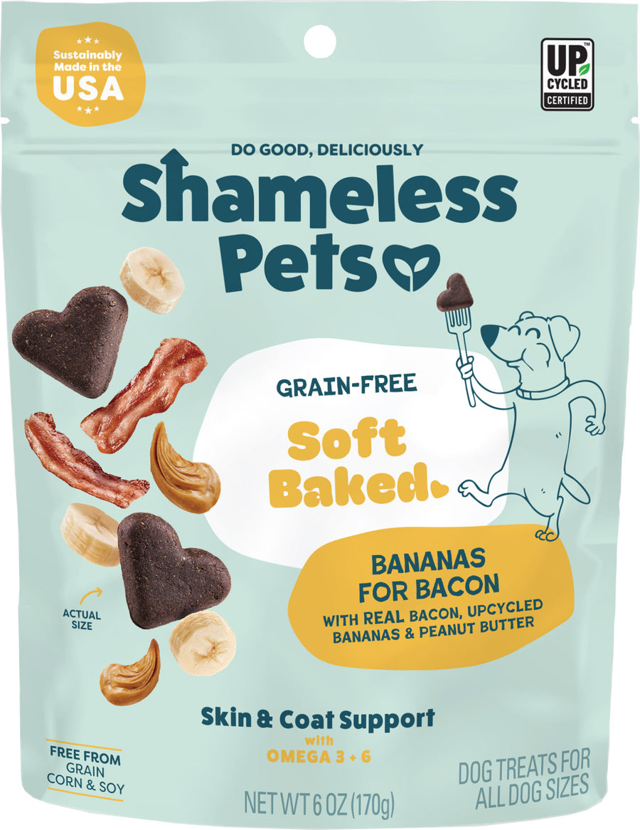 Shameless Pets Soft Baked Dog Biscuits, Banana/Bacon/Peanut Butter, 6 oz - Soft Treats