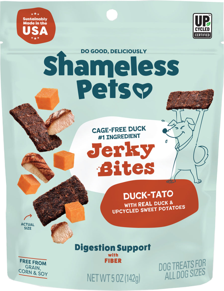 Shameless Pets Dog Jerky Bites, Duck/Sweet Potato, 5 oz - Long Lasting Chews