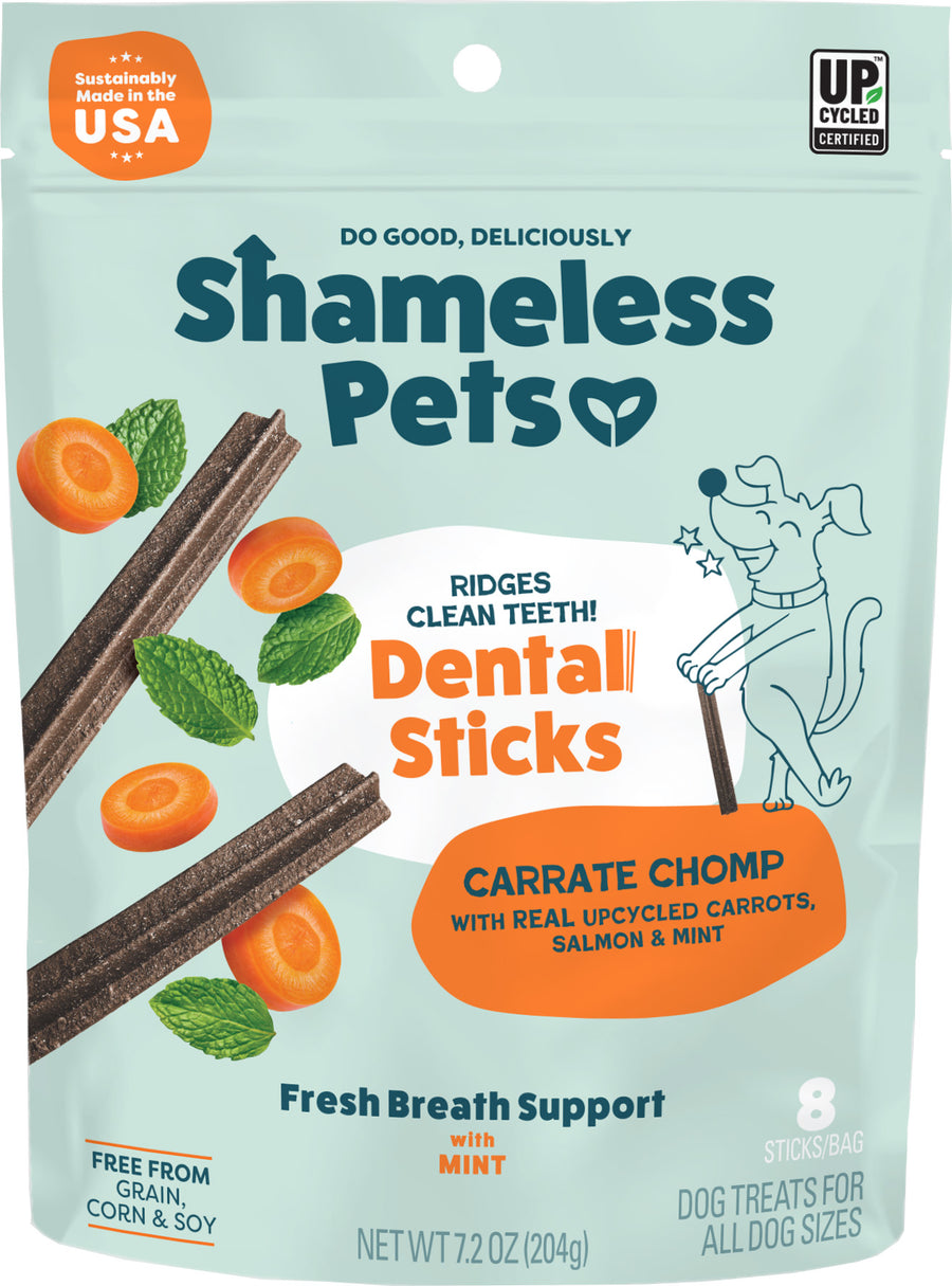 Shameless Pets Dog Dental Sticks, Carrot/Salmon, 7.2 oz - Dental Care