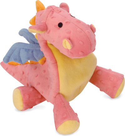 Godog Dragons Dog Toy, Coral, LG - Plush