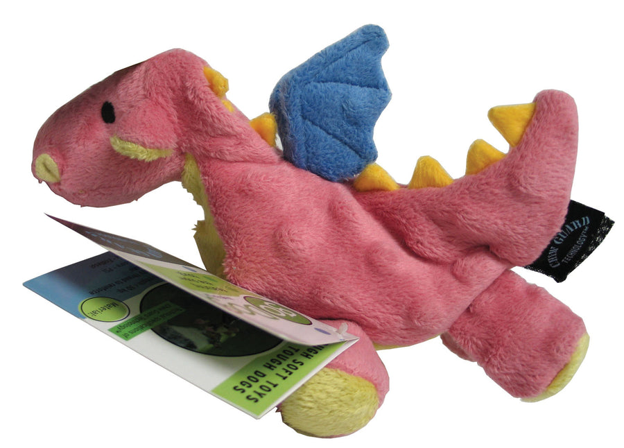 Godog Dragons Dog Toy, Coral, SM - Plush