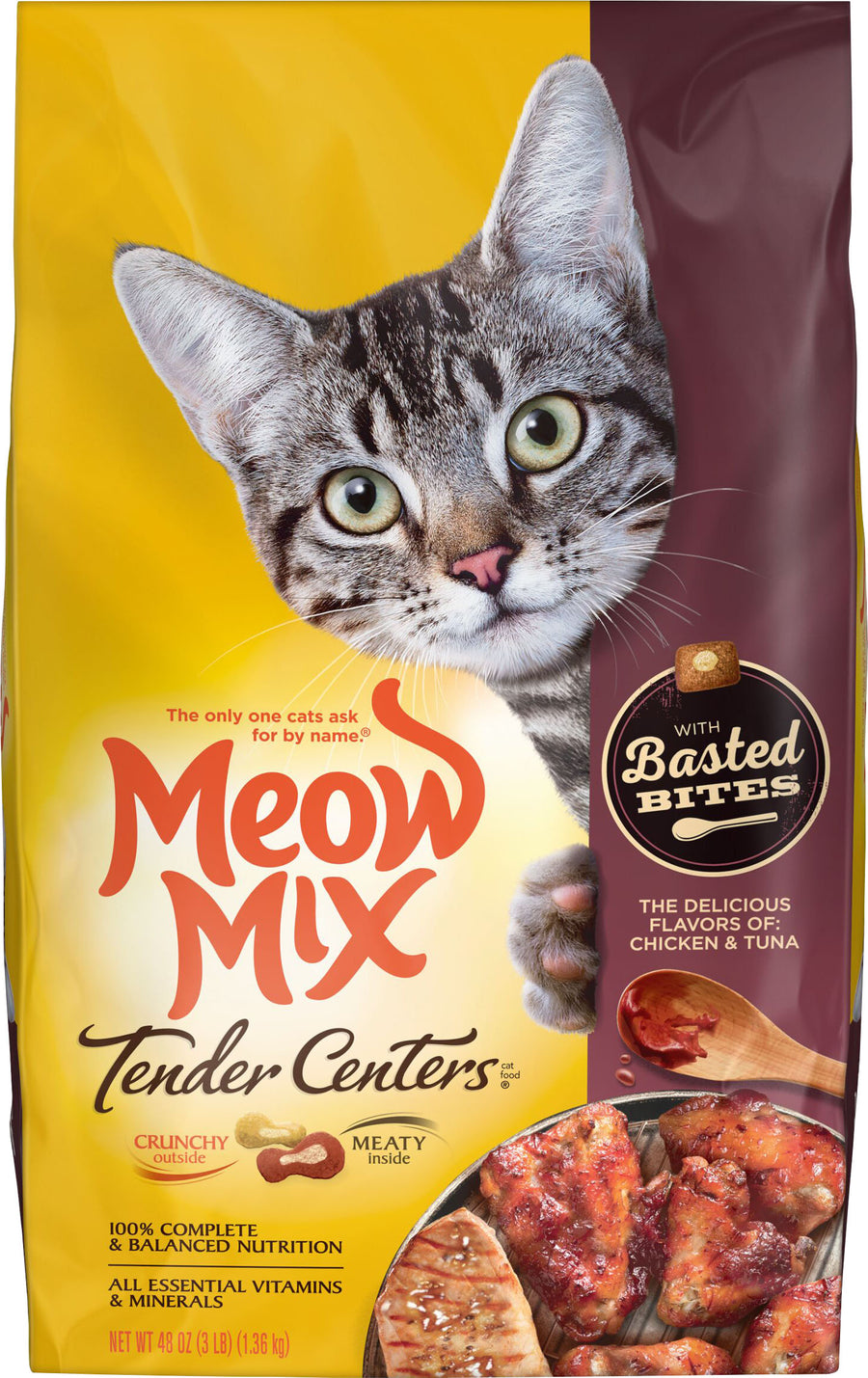 Meow Mix Tender Centers Dry Cat Food, Chicken/Tuna, 3 lb