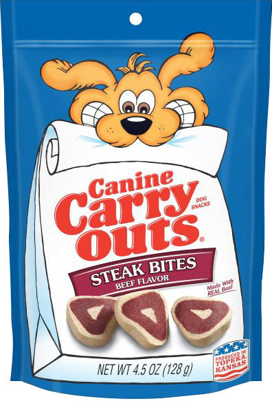 Canine Carry Outs Flavored Dog Treats, Steak Bites/Beef, 4.5 oz - Soft Treats