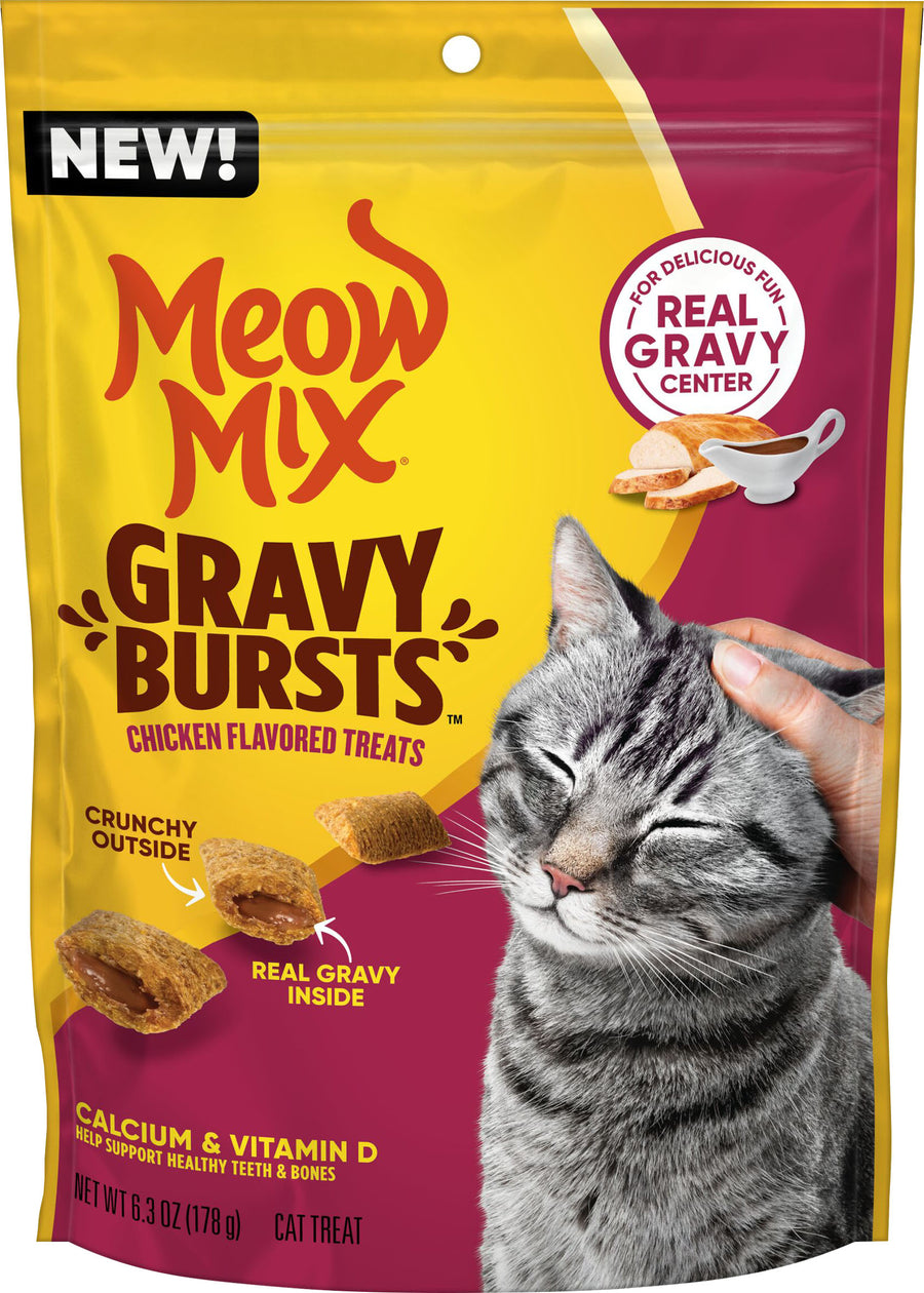 Meow Mix Gravy Bursts Cat Treats, Chicken, 6.3 oz - Edibles
