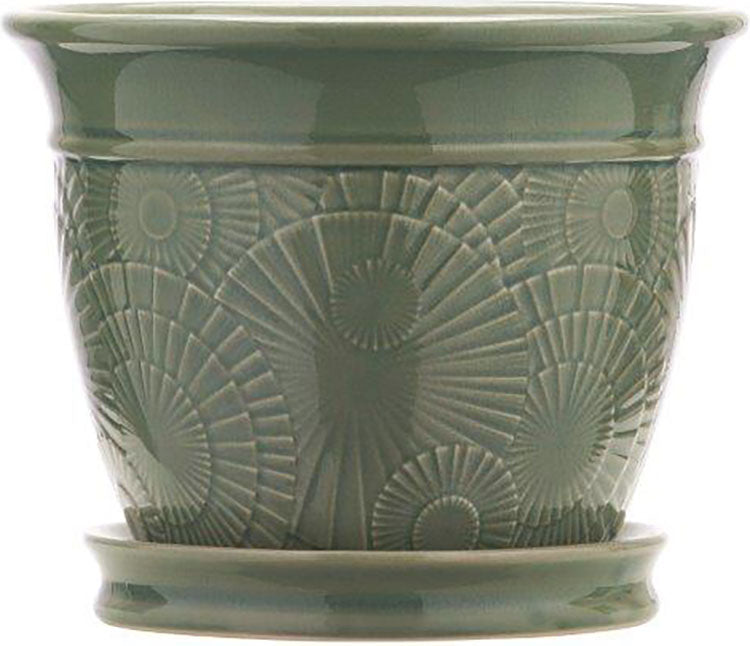 Southern Patio Annandale Ceramic Planter, Celedon, 6 in - Planters Decorative