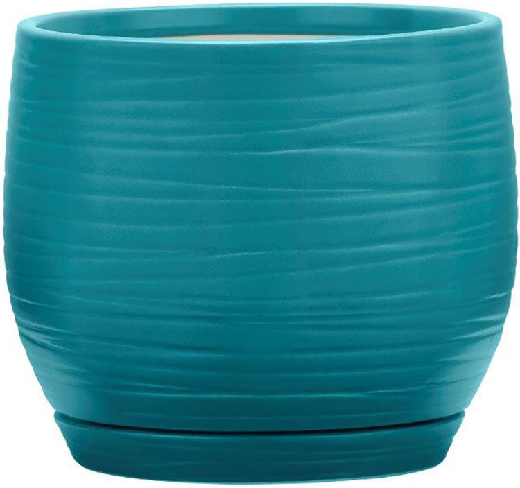 Southern Patio Jasper Ceramic Planter, Teal, 6 in - Planters Decorative