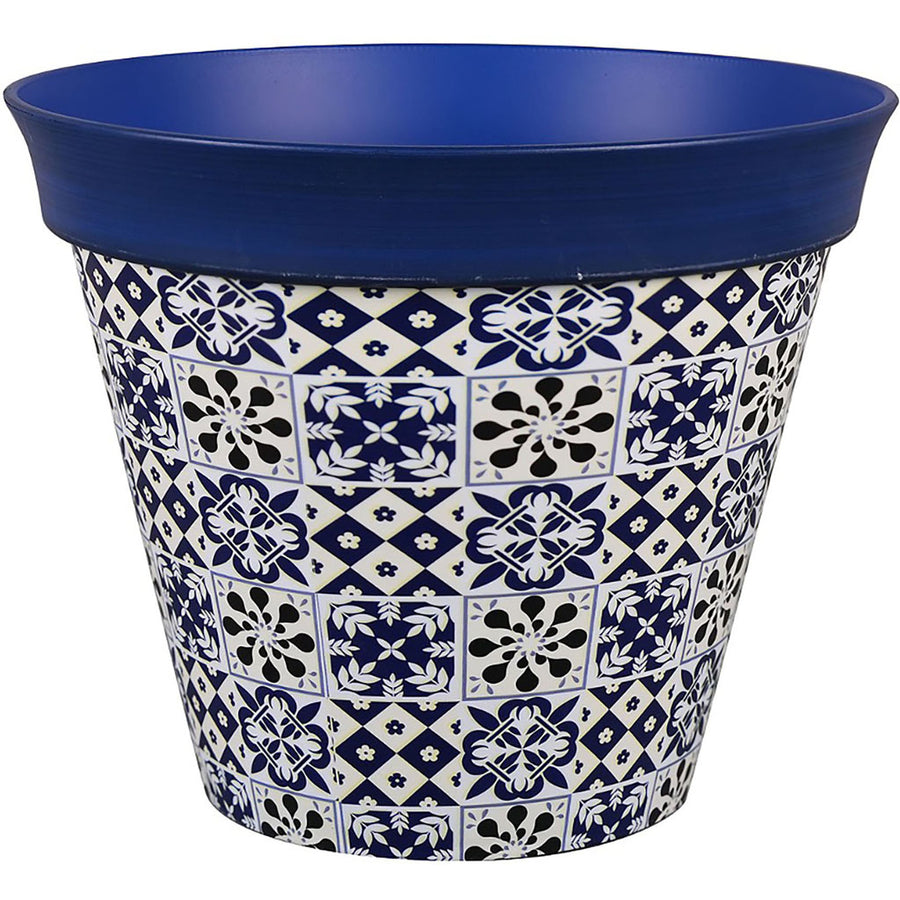 Southern Patio Hdr Talavera Planter, Blue, 8 in - Planters Decorative