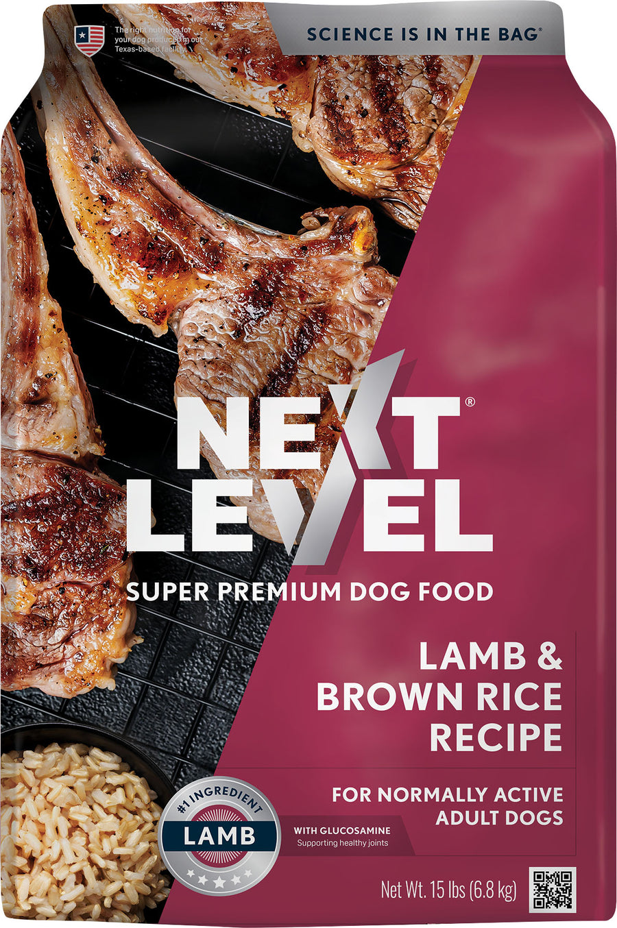 Next Level Normally Active Dog Food, Lamb/Brown Rice, 15 lb - Dry