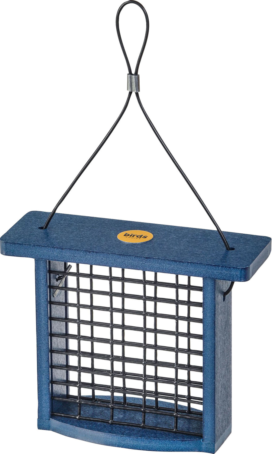 Bird's Choice Recycled Plastic Suet Feeder, Blue, 1 Cake Cap - Suet and Seed Cake Feeders