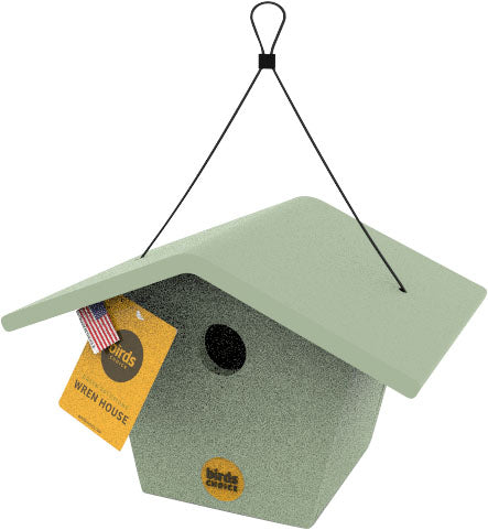 Bird's Choice Recycled Plastic Wren Bird House, Sage - Houses-Bird