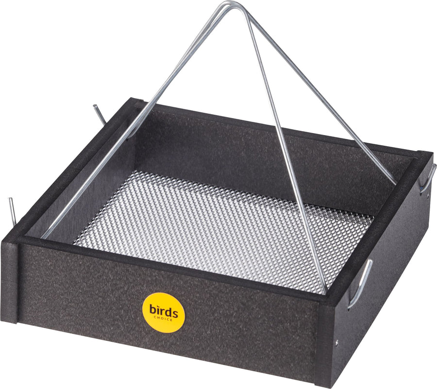 Bird's Choice Recycled Plastic Hanging Tray Feeder, Black, 1.5 lb Cap - Platform/Fly Thru Feeders