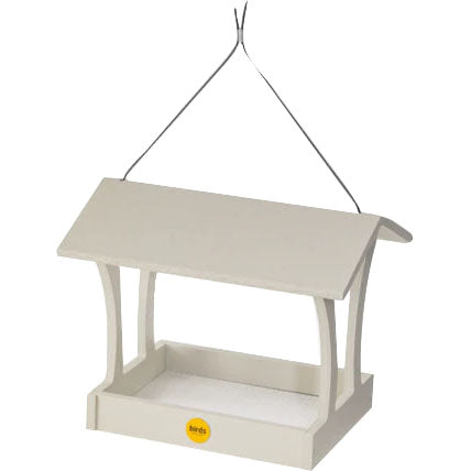 Bird's Choice Recycled Plastic Fly Thru Feeder, White/Sea Salt - Platform/Fly Thru Feeders